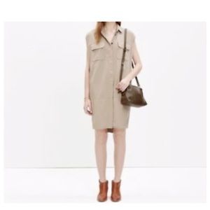SLEEVELESS Over-sized CARGO Shirt DRESS Khaki